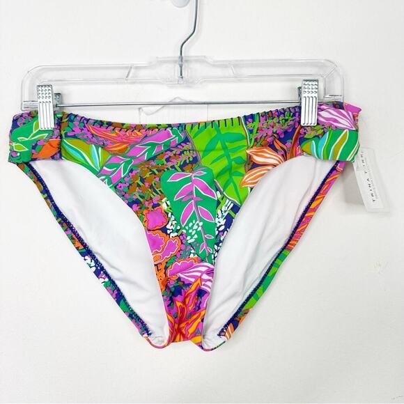 NWT TRINA TURK | Tropic Escape Multicolor Shirred Hipster Bikini Bottom Sz. 12 - Picture 4 of 5